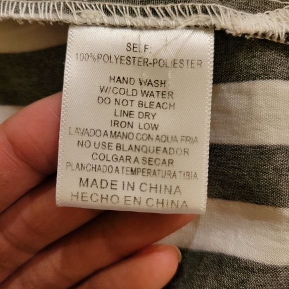 Striped Open Back Button Down Dress - Picture 7 of 8